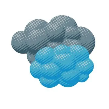 Cartoon vector cloudy overcast weather object Stock Illustration
