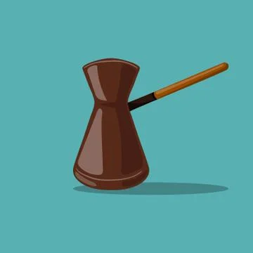 Cartoon vector coffee pot Stock Illustration