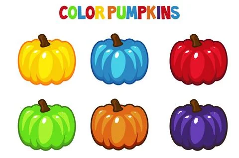 Cartoon vector Color pumpkins Stock Illustration