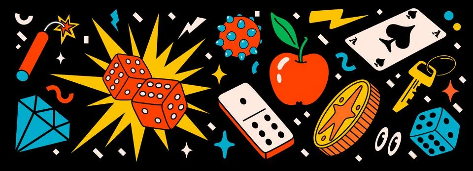 Cartoon vector Comic characters. Crazy cartoons Abstract vector collection in Stock Illustration