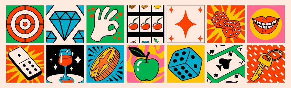 Cartoon vector Comic characters. Crazy cartoons Abstract vector collection in 스톡 일러스트