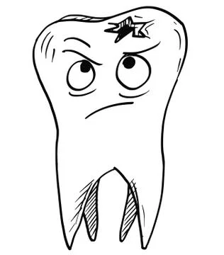 Cartoon Vector of Decayed Carious Tooth Stock Illustration