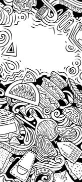 Cartoon vector doodle Bakery banner background Stockillustratie