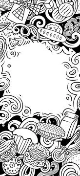 Cartoon vector doodle Bakery banner background Stockillustratie