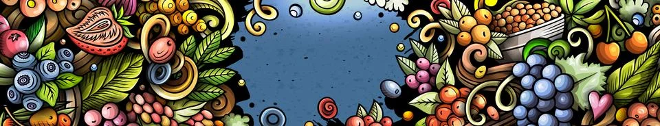 Cartoon vector doodle Berries background Stock Illustration