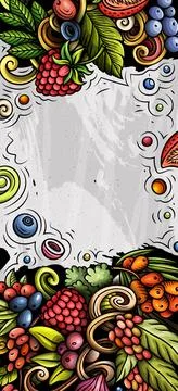 Cartoon vector doodle Berries background Stock Illustration
