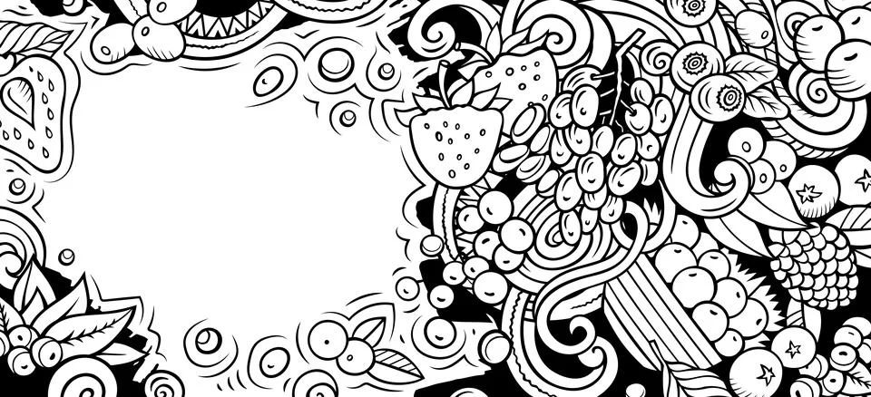 Cartoon vector doodle Berries background Stock Illustration