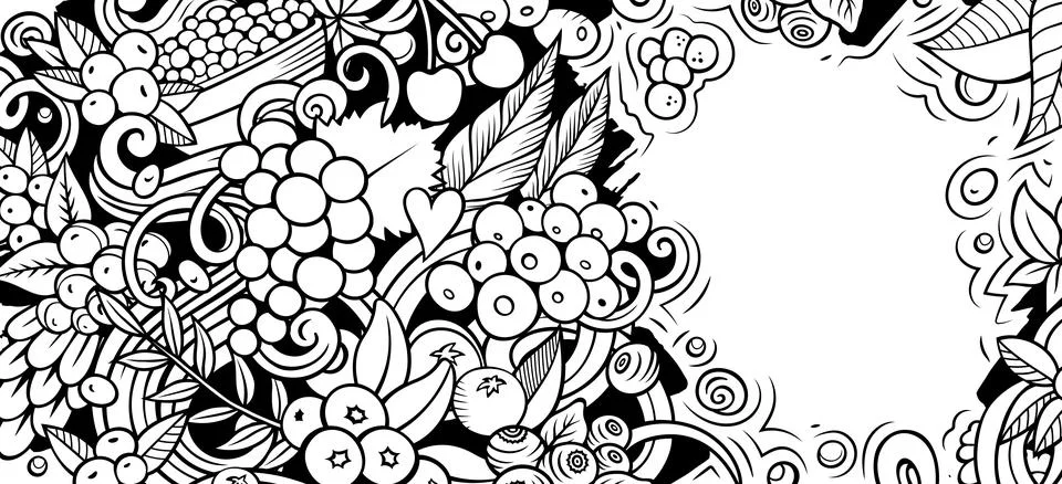 Cartoon vector doodle Berries background Stock Illustration
