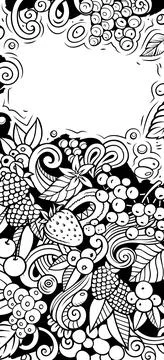 Cartoon vector doodle Berries background Stock Illustration