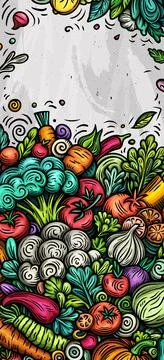 Cartoon vector doodle Vegetables banner background Illustrazione stock