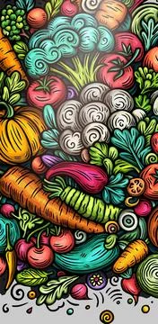 Cartoon vector doodle Vegetables banner background Stock Illustration