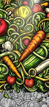 Cartoon vector doodle Vegetables banner background Stock Illustration