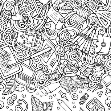 Cartoon vector doodles Back to school frame Stock Illustration