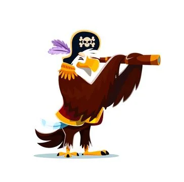 Cartoon vector eagle bird pirate character Stock Illustration