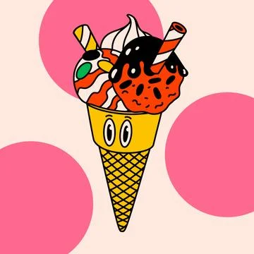 Cartoon vector funny Comic cards. Crazy cartoons Abstract vector collection Stock Illustration