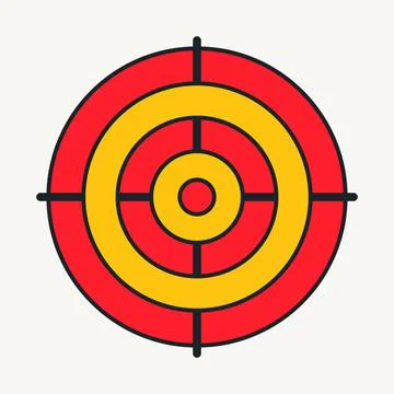 Cartoon vector funny cute Comic characters, target. Illustrazione stock