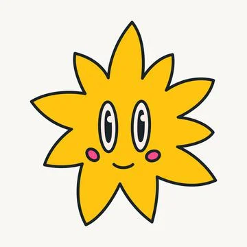 Cartoon vector funny cute Comic characters, cute star. Ilustración de archivo