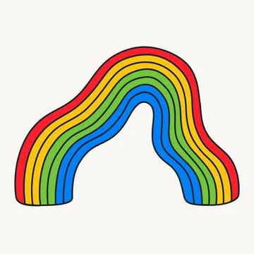 Cartoon vector funny cute Comic characters, rainbow. Stock Illustration