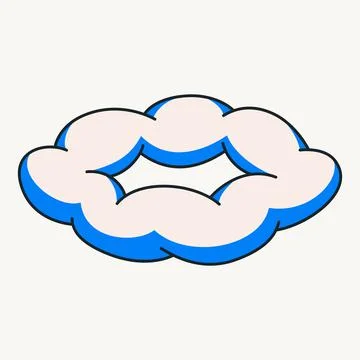 Cartoon vector funny cute Comic characters, cloud ring. Stock Illustration