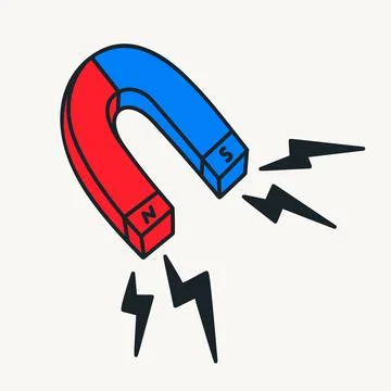 Cartoon vector funny cute Comic characters, magnet. Stock Illustration