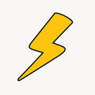 Cartoon vector funny cute Comic characters, thunderbolt. Stock Illustration