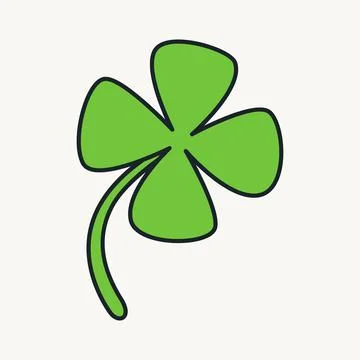 Cartoon vector funny cute Comic characters, shamrock. Stock Illustration