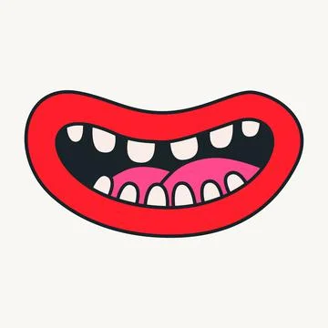 Cartoon vector funny cute Comic characters, mouth. 스톡 일러스트