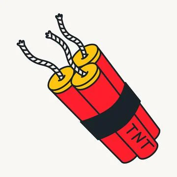 Cartoon vector funny cute Comic characters, dynamite. Stock Illustration