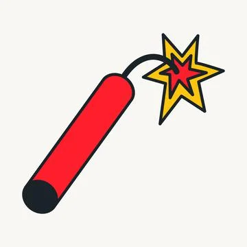 Cartoon vector funny cute Comic characters, dynamite. Stock Illustration