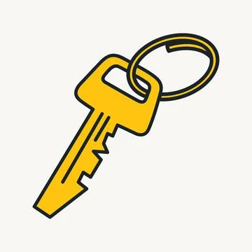 Cartoon vector funny cute Comic characters, key. Stock Illustration