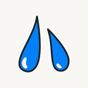 Cartoon vector funny cute Comic characters, drops. Stock Illustration