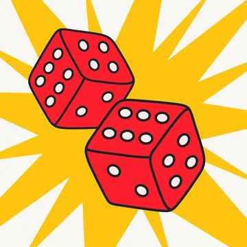 Cartoon vector funny cute Comic characters, dice. 스톡 일러스트