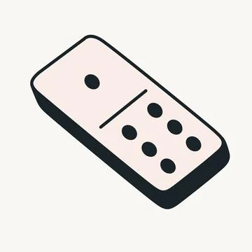 Cartoon vector funny cute Comic characters, domino. Stock Illustration