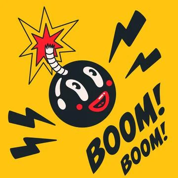 Cartoon vector funny cute Comic characters, round bomb. イラスト素材