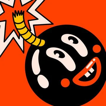 Cartoon vector funny cute Comic characters, cute bomb. Illustrazione stock