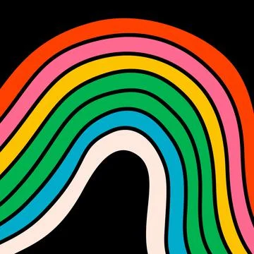 Cartoon vector funny cute Comic characters, rainbow. Stock Illustration