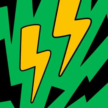 Cartoon vector funny cute Comic characters, thunderbolt. Stock Illustration