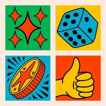 Cartoon vector funny cute Comic characters. Crazy cartoons Abstract vector Illustrazione stock