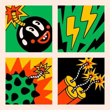 Cartoon vector funny cute Comic characters. Crazy cartoons Abstract vector 库存插图