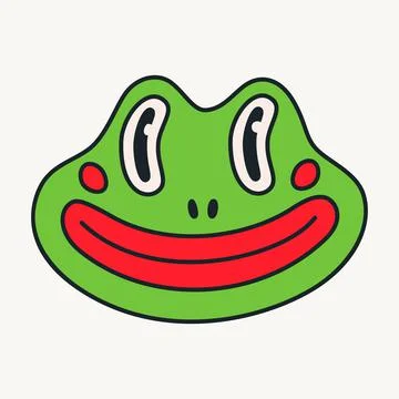 Cartoon vector funny cute frog Comic character. Stock Illustration