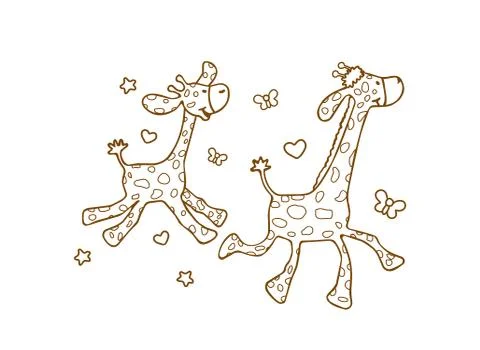 Cartoon vector giraffes Stock-Illustration