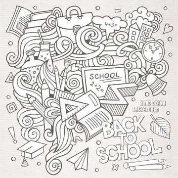 Cartoon vector hand-drawn Doodle on the subject of education. 库存插图