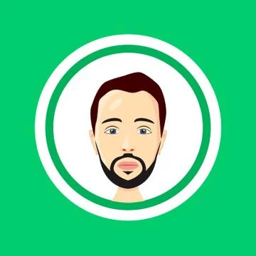 Cartoon, vector human head, icon, face, illustration Stock Illustration