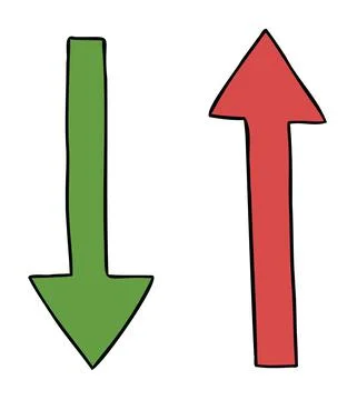Cartoon vector illustration of arrow down and up Stock Illustration