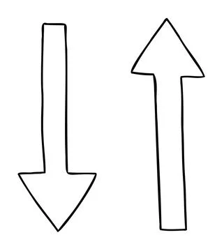 Cartoon vector illustration of arrow down and up Stock Illustration