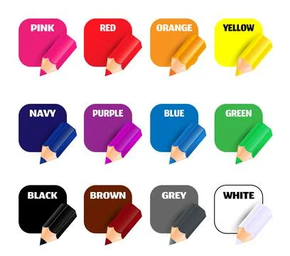 Cartoon Vector Illustration of Basic Colors. Educational Set with English n.. Stock Illustration