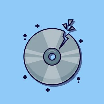 Cartoon vector illustration of broken disc Stock Illustration