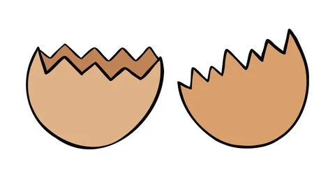Cartoon vector illustration of broken eggshell. イラスト素材