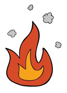 Cartoon vector illustration of burning fire Stock Illustration