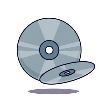 Cartoon vector illustration of CD, DVD, disc. Stock Illustration